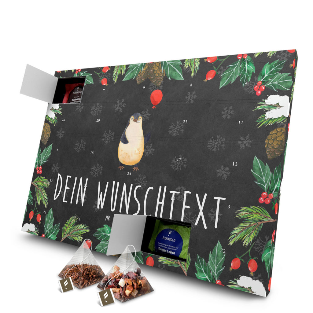 Personalisierter Tee Adventskalender Pinguin Luftballon Personalisierter Tee Adventskalender, Pinguin, Pinguine, Luftballon, Tagträume, Lebenslust, Geschenk Freundin, Geschenkidee, beste Freundin, Motivation, Neustart, neues Leben, Liebe, Glück