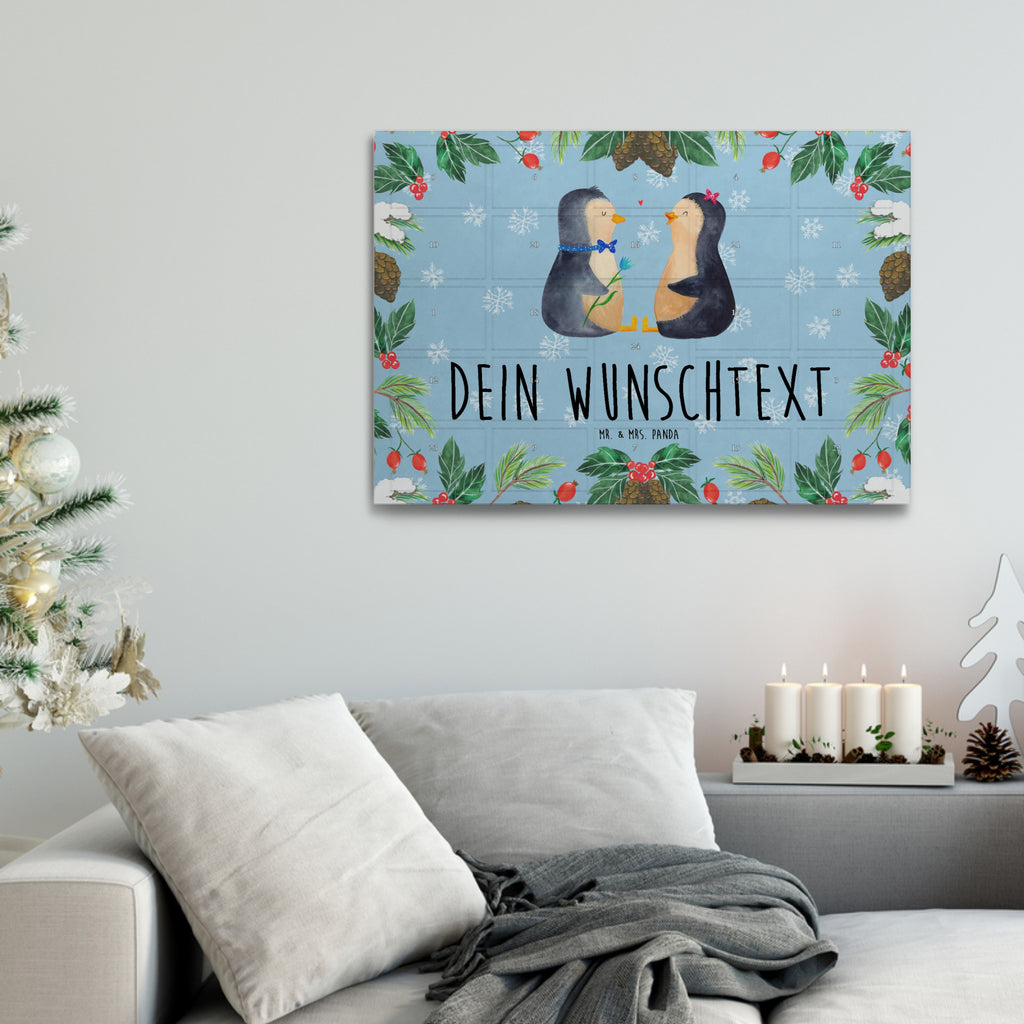 Personalisierter Tee Adventskalender Pinguin Pärchen Personalisierter Tee Adventskalender, Pinguin, Pinguine, Liebe, Liebespaar, Liebesbeweis, Liebesgeschenk, Verlobung, Jahrestag, Hochzeitstag, Hochzeit, Hochzeitsgeschenk, große Liebe, Traumpaar