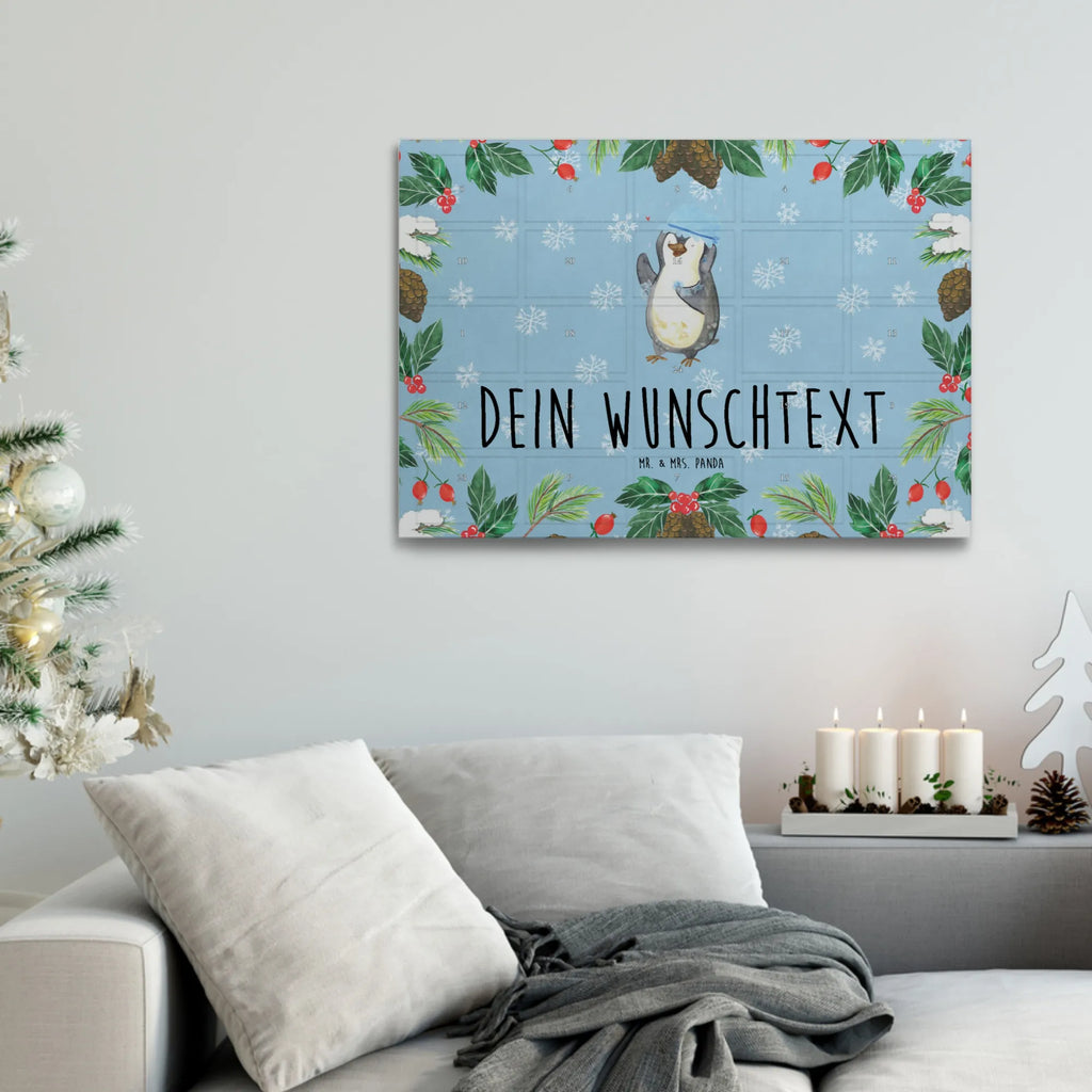 Personalisierter Tee Adventskalender Pinguin Duschen Personalisierter Tee Adventskalender, Pinguin, Pinguine, Dusche, duschen, Lebensmotto, Motivation, Neustart, Neuanfang, glücklich sein