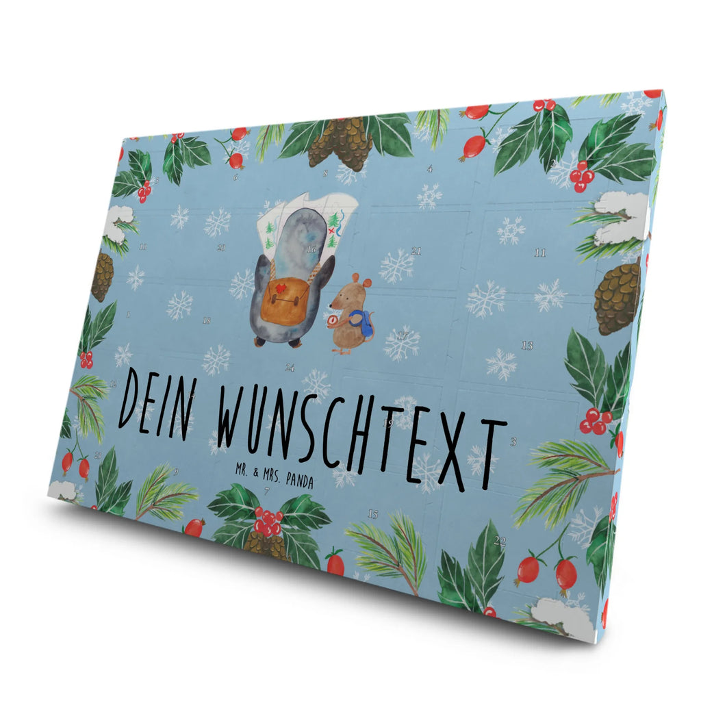 Personalisierter Tee Adventskalender Pinguin & Maus Wanderer Personalisierter Tee Adventskalender, Pinguin, Pinguine, Abenteurer, Abenteuer, Roadtrip, Ausflug, Wanderlust, wandern