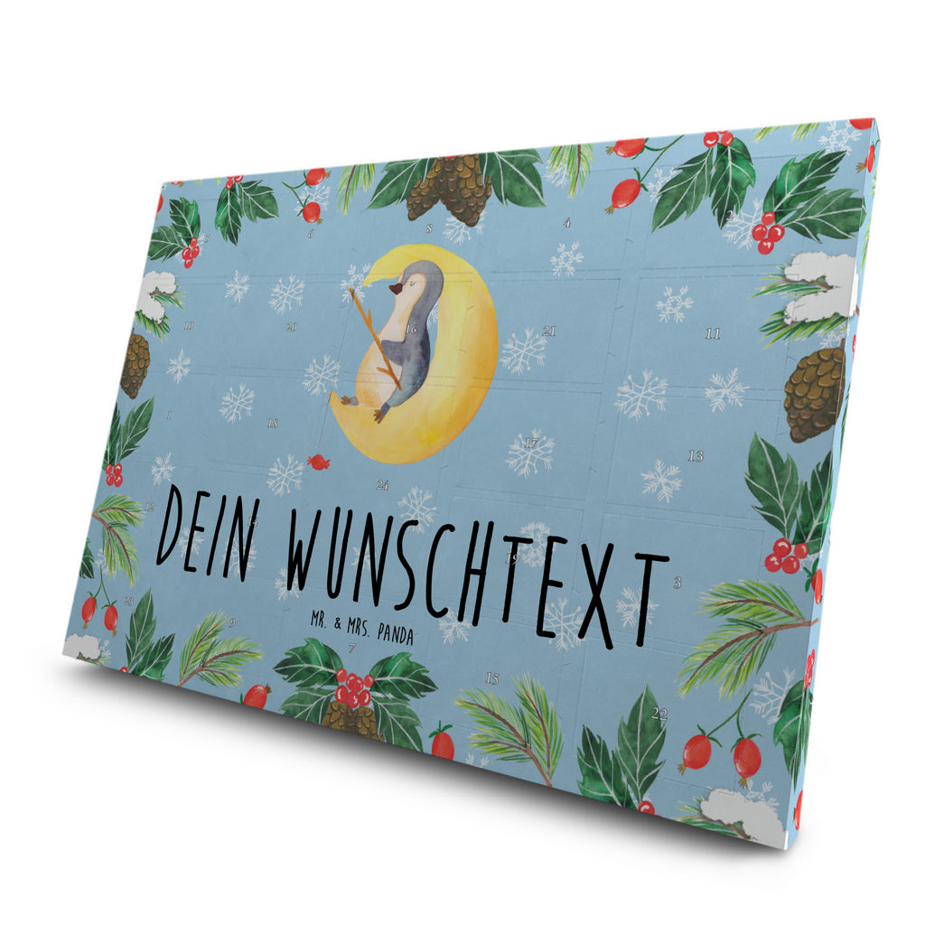 Personalisierter Tee Adventskalender Pinguin Mond Personalisierter Tee Adventskalender, Pinguin, Pinguine, Spruch, schlafen, Nachtruhe, Einschlafen, Schlafzimmer, Schlafstörungen, Gästezimmer