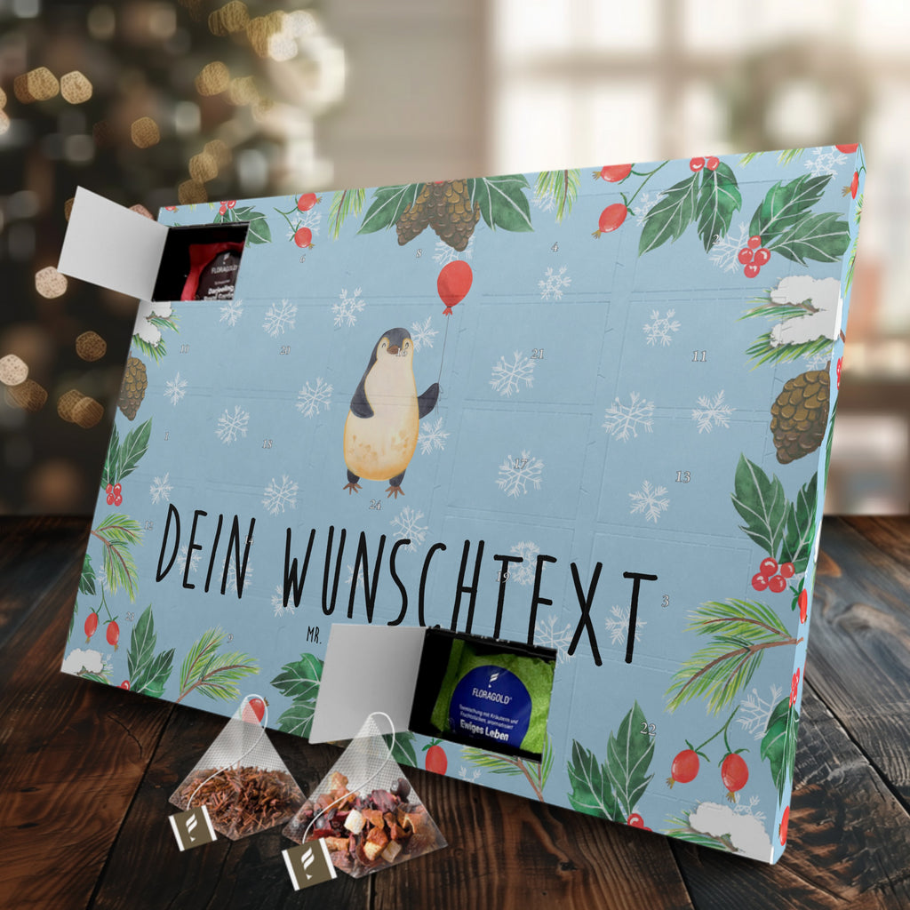 Personalisierter Tee Adventskalender Pinguin Luftballon Personalisierter Tee Adventskalender, Pinguin, Pinguine, Luftballon, Tagträume, Lebenslust, Geschenk Freundin, Geschenkidee, beste Freundin, Motivation, Neustart, neues Leben, Liebe, Glück