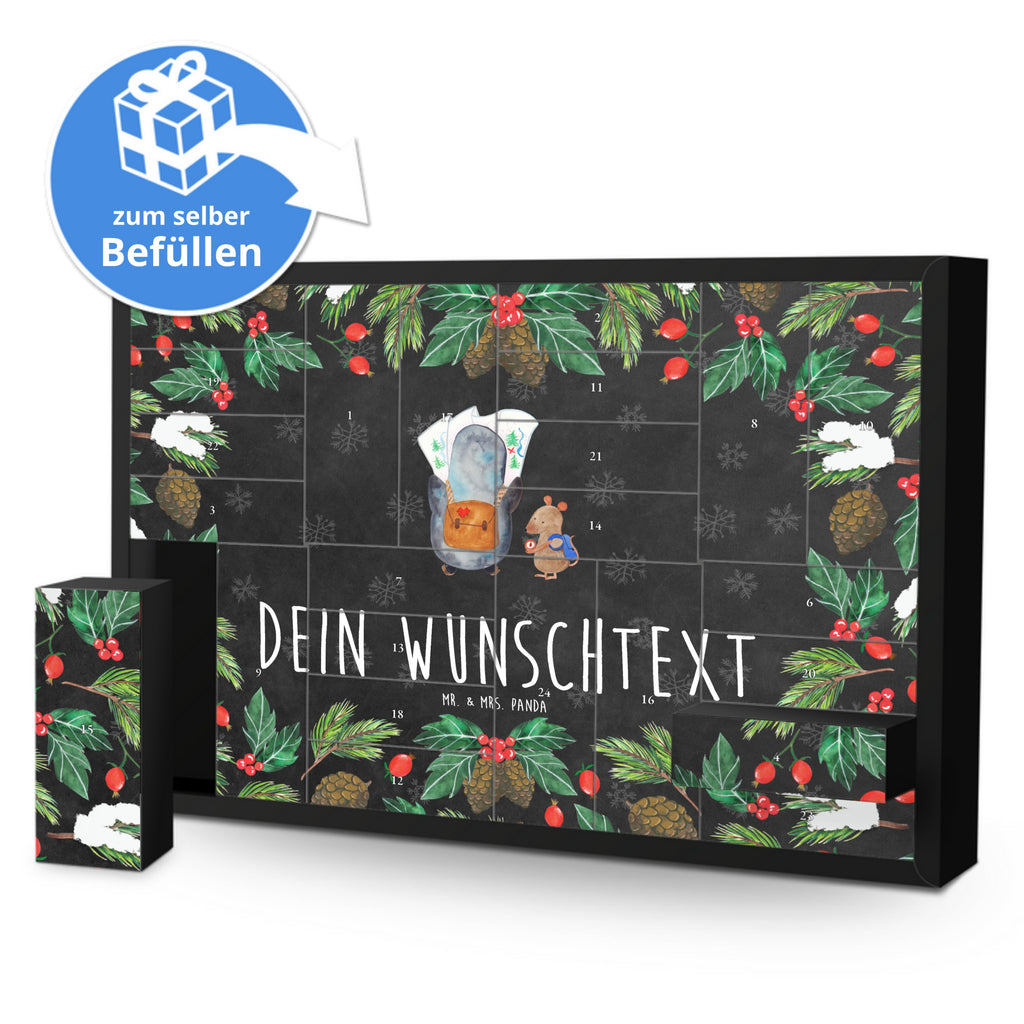 Personalisierter Befüllbarer Adventskalender Pinguin & Maus Wanderer Befüllbarer Adventskalender, Adventskalender zum selbst befüllen, Pinguin, Pinguine, Abenteurer, Abenteuer, Roadtrip, Ausflug, Wanderlust, wandern