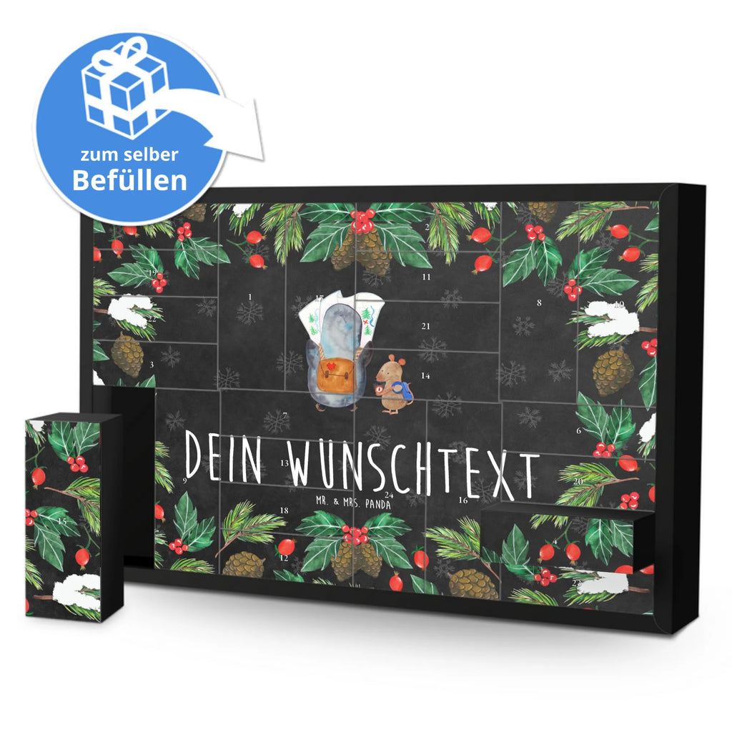 Personalisierter Befüllbarer Adventskalender Pinguin & Maus Wanderer Befüllbarer Adventskalender, Adventskalender zum selbst befüllen, Pinguin, Pinguine, Abenteurer, Abenteuer, Roadtrip, Ausflug, Wanderlust, wandern