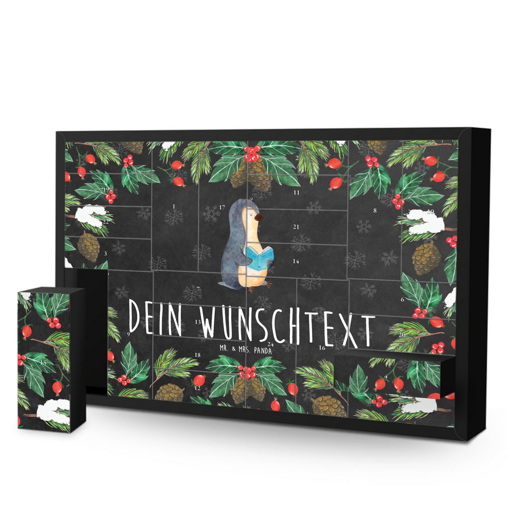 Personalisierter Befüllbarer Adventskalender Pinguin Buch Befüllbarer Adventskalender, Adventskalender zum selbst befüllen, Pinguin, Pinguine, Buch, Lesen, Bücherwurm, Nichtstun, Faulenzen, Ferien, Urlaub, Freizeit