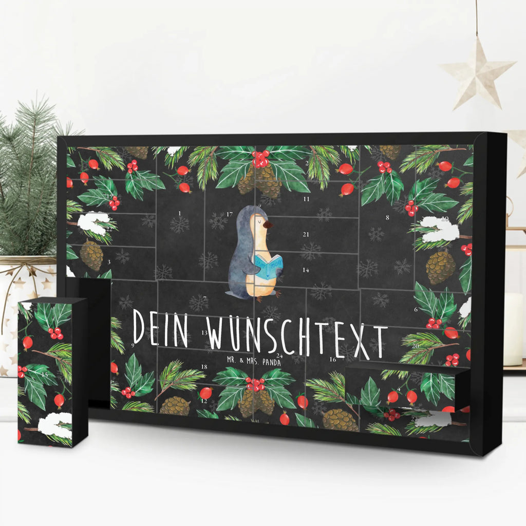 Personalisierter Befüllbarer Adventskalender Pinguin Buch Befüllbarer Adventskalender, Adventskalender zum selbst befüllen, Pinguin, Pinguine, Buch, Lesen, Bücherwurm, Nichtstun, Faulenzen, Ferien, Urlaub, Freizeit