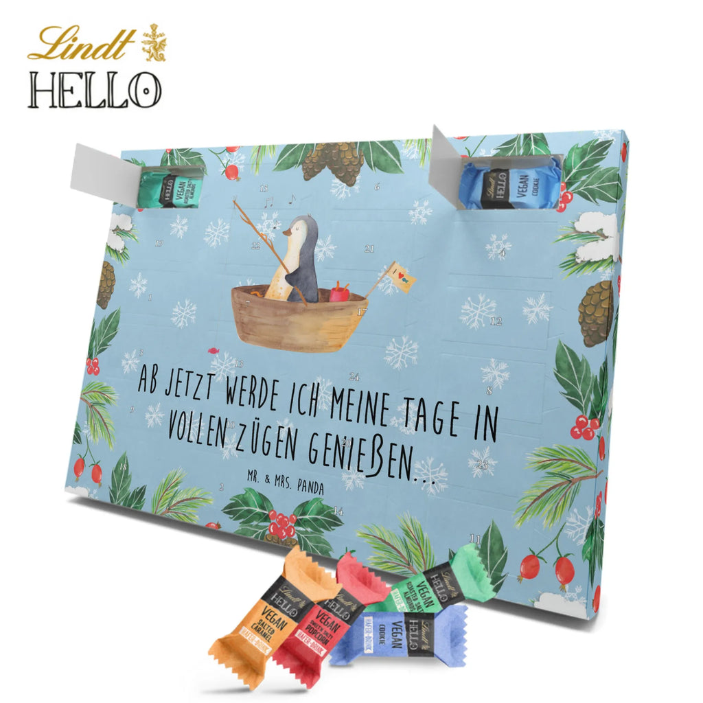 Veganer Adventskalender Pinguin Angelboot Schokoladen Adventskalender, Pinguin, Pinguine, Angeln, Boot, Angelboot, Lebenslust, Leben, genießen, Motivation, Neustart, Neuanfang, Trennung, Scheidung, Geschenkidee Liebeskummer