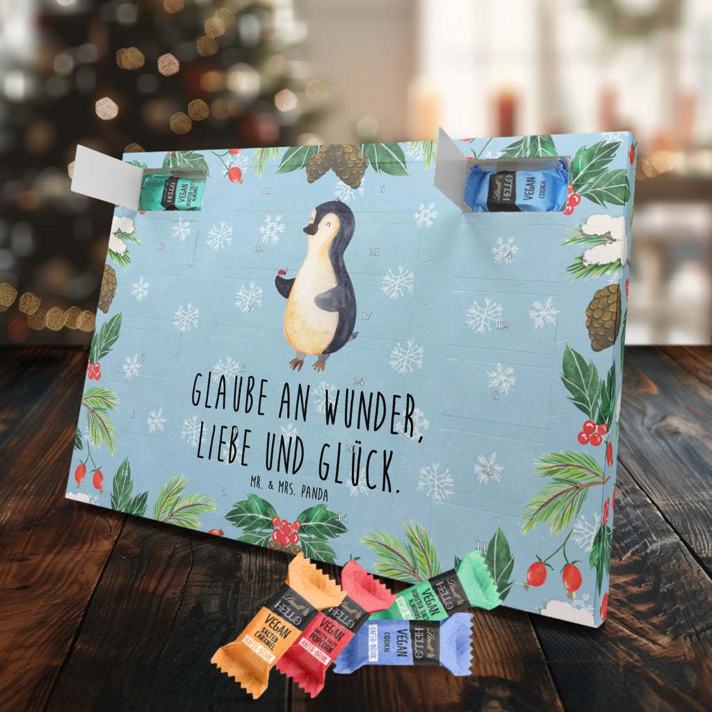 Veganer Adventskalender Pinguin Marienkäfer Schokoladen Adventskalender, Pinguin, Pinguine, Marienkäfer, Liebe, Wunder, Glück, Freude, Lebensfreude