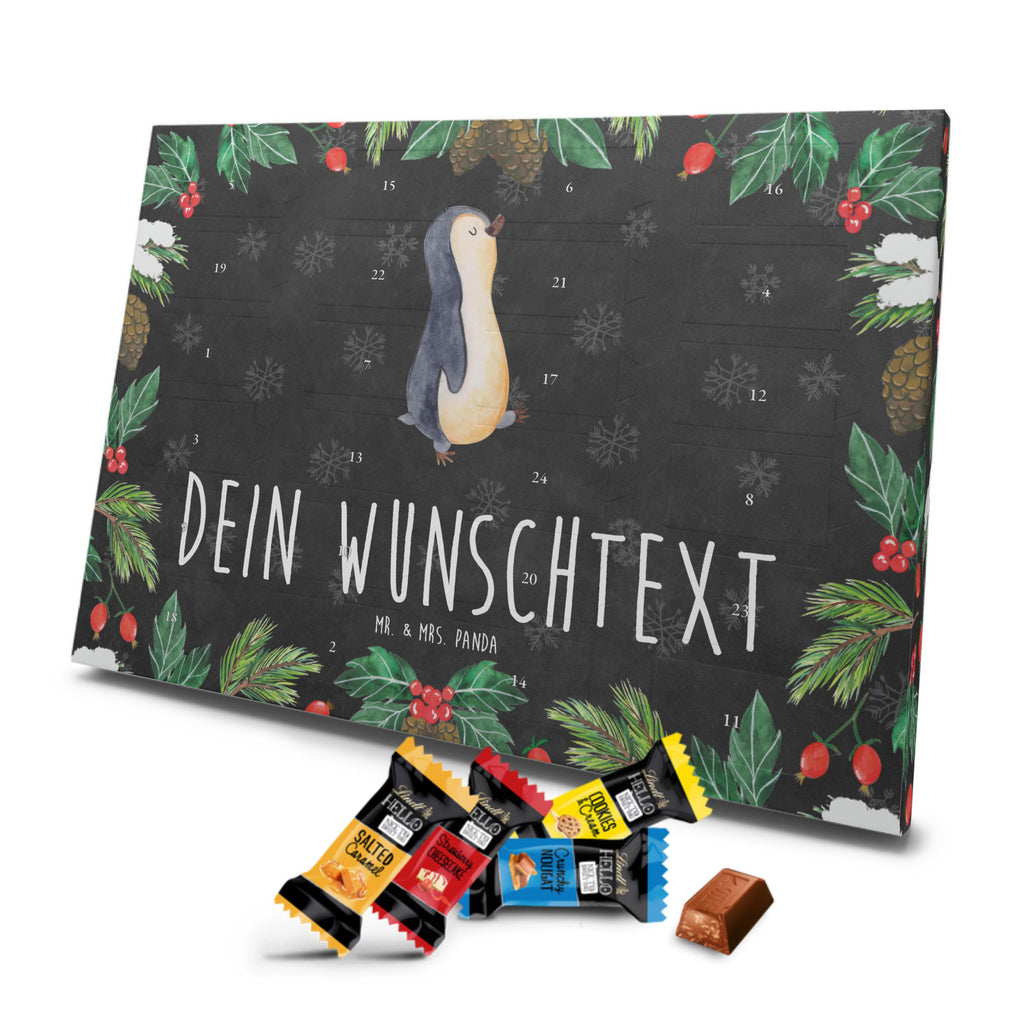 Personalisierter Markenschokolade Adventskalender Pinguin marschieren Personalisierter Adventskalender, Pinguin, Pinguine, Frühaufsteher, Langschläfer, Bruder, Schwester, Familie