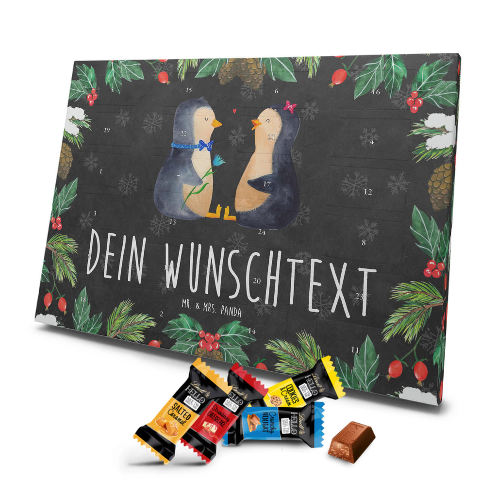 Personalisierter Markenschokolade Adventskalender Pinguin Pärchen Personalisierter Adventskalender, Pinguin, Pinguine, Liebe, Liebespaar, Liebesbeweis, Liebesgeschenk, Verlobung, Jahrestag, Hochzeitstag, Hochzeit, Hochzeitsgeschenk, große Liebe, Traumpaar