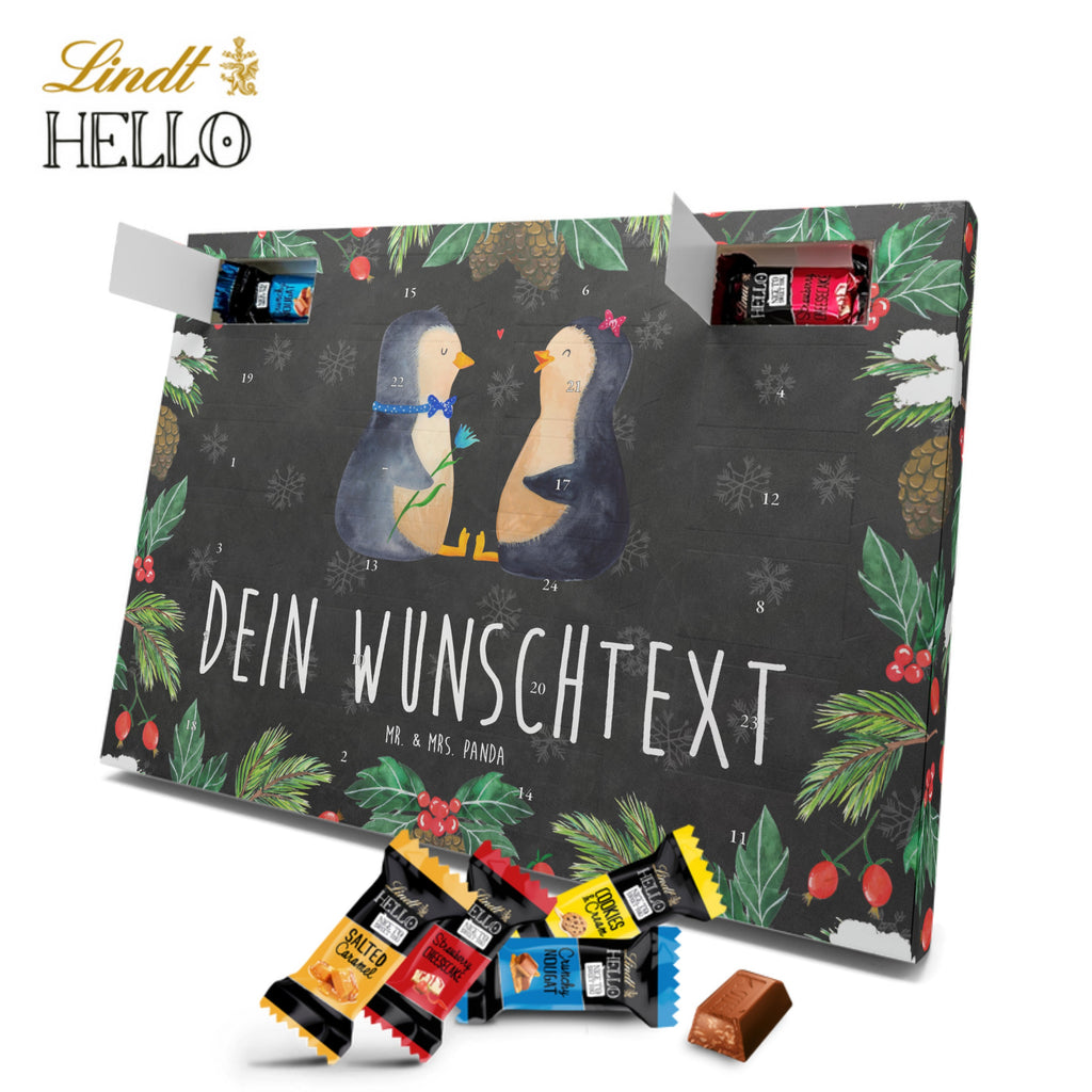 Personalisierter Markenschokolade Adventskalender Pinguin Pärchen Personalisierter Adventskalender, Pinguin, Pinguine, Liebe, Liebespaar, Liebesbeweis, Liebesgeschenk, Verlobung, Jahrestag, Hochzeitstag, Hochzeit, Hochzeitsgeschenk, große Liebe, Traumpaar