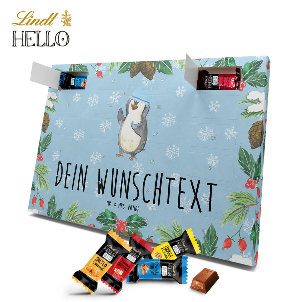 Personalisierter Markenschokolade Adventskalender Pinguin Duschen Personalisierter Adventskalender, Pinguin, Pinguine, Dusche, duschen, Lebensmotto, Motivation, Neustart, Neuanfang, glücklich sein