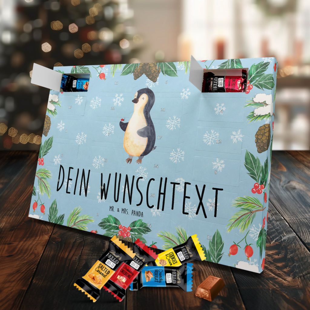 Personalisierter Markenschokolade Adventskalender Pinguin Marienkäfer Personalisierter Adventskalender, Pinguin, Pinguine, Marienkäfer, Liebe, Wunder, Glück, Freude, Lebensfreude