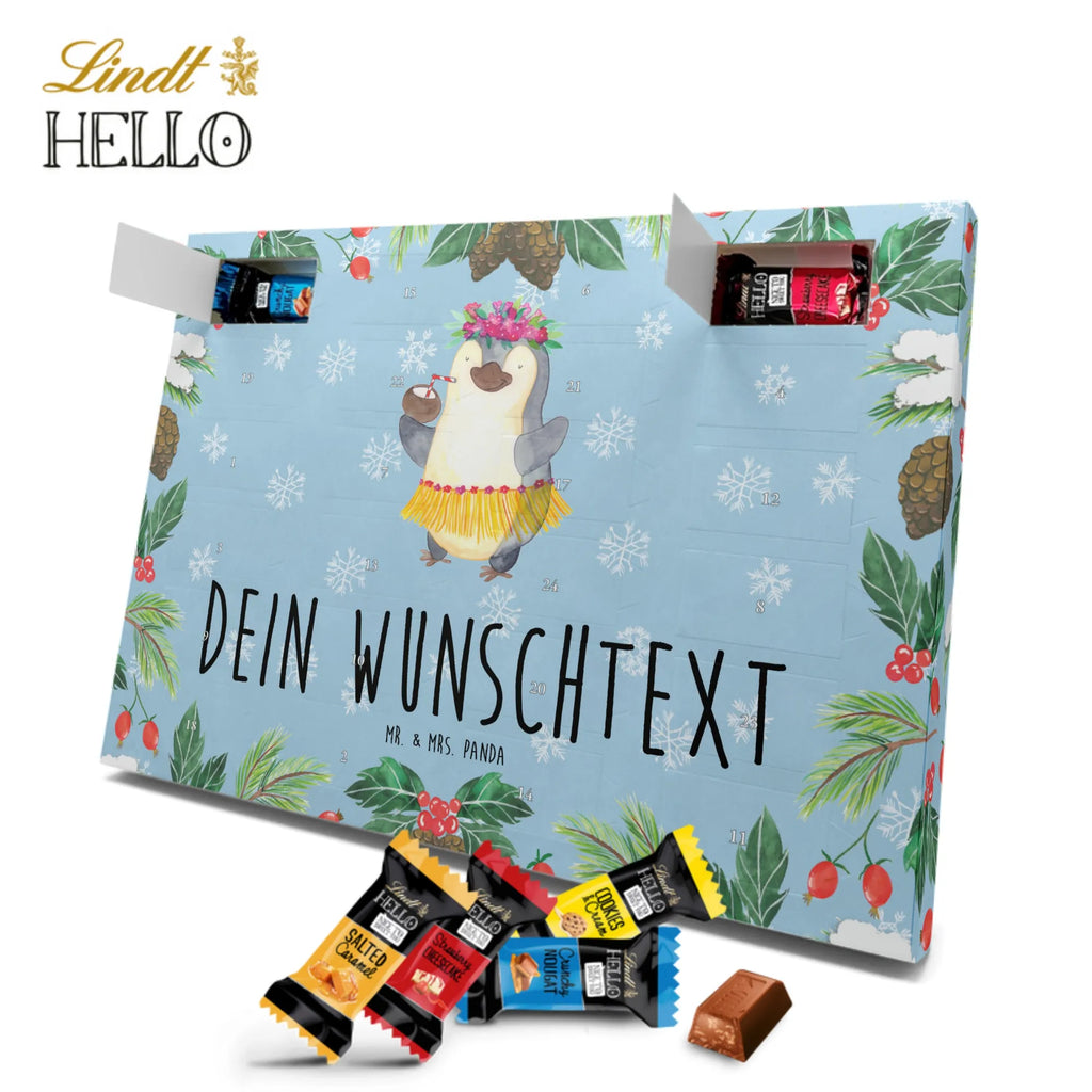 Personalisierter Markenschokolade Adventskalender Pinguin Kokosnuss Personalisierter Adventskalender, Pinguin, Aloha, Hawaii, Urlaub, Kokosnuss, Pinguine