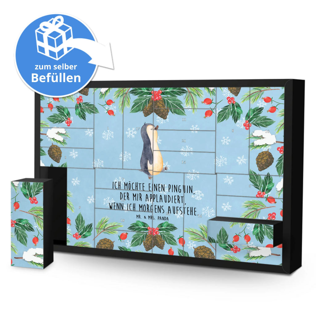 Befüllbarer Adventskalender Pinguin marschieren Befüllbarer Adventskalender, Adventskalender zum selbst befüllen, Pinguin, Pinguine, Frühaufsteher, Langschläfer, Bruder, Schwester, Familie