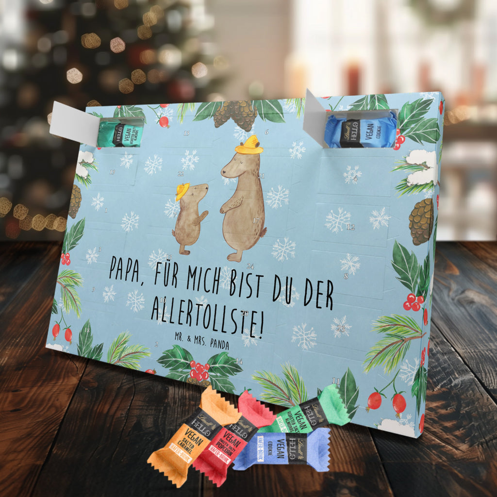 Veganer Adventskalender Bären mit Hut Schokoladen Adventskalender, Familie, Vatertag, Muttertag, Bruder, Schwester, Mama, Papa, Oma, Opa, Bär, Bären, Vater, Papi, Paps, Dad, Daddy, Lieblingsmensch, Sohn, Söhne, Kind, Kinder, Vater-Sohn, Family, Vorbild