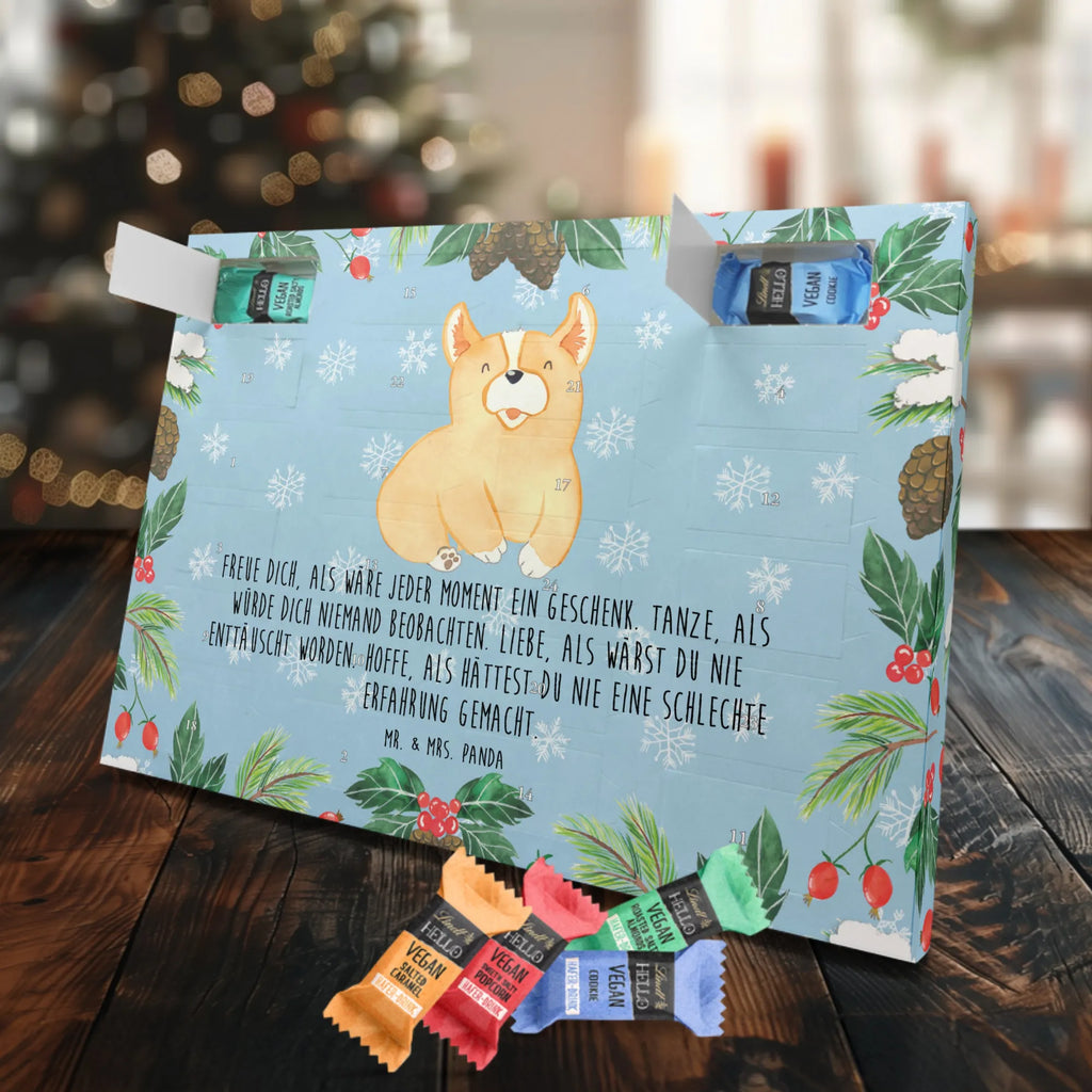 Veganer Adventskalender Corgie Schokoladen Adventskalender, Hund, Hundemotiv, Haustier, Hunderasse, Tierliebhaber, Hundebesitzer, Sprüche, Corgie, Welsh Corgie Pembroke, britisch, Motivation, Spruch, Hundespruch, Lebensfreude