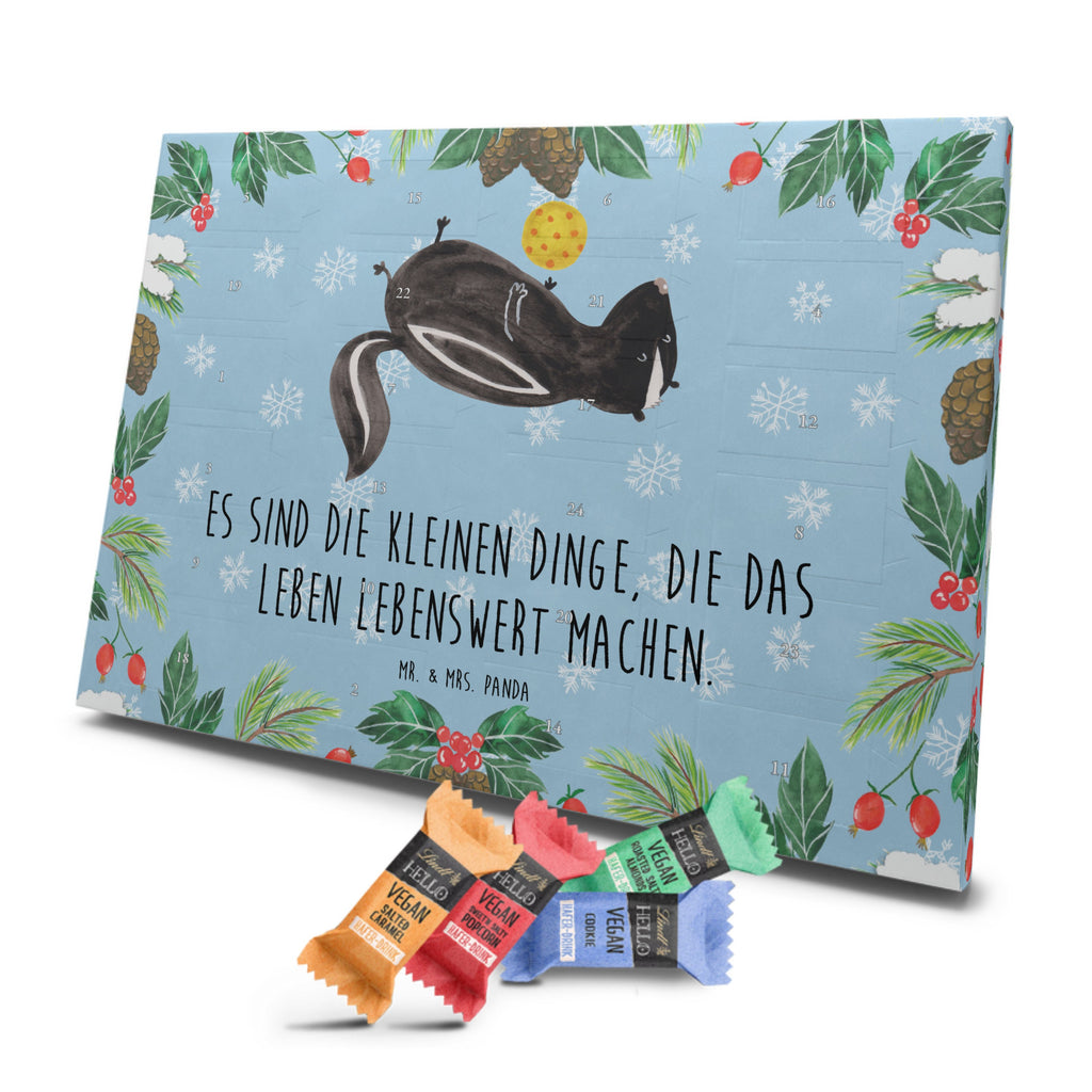 Veganer Adventskalender Stinktier Ball Schokoladen Adventskalender, Stinktier, Skunk, Wildtier, Raubtier, Stinker, Stinki, verspielt, Weisheit