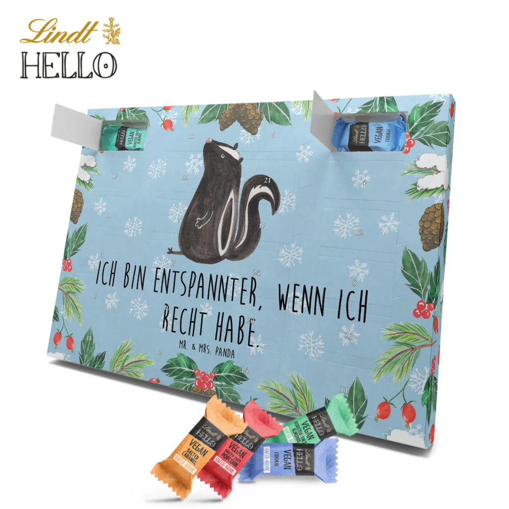 Veganer Adventskalender Stinktier Sitzen Schokoladen Adventskalender, Stinktier, Skunk, Wildtier, Raubtier, Stinker, Stinki, Spruch, Büro, Recht, Besserwisser