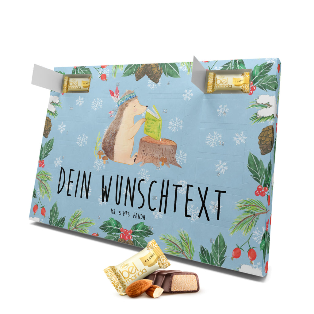 Personalisierter Marzipan Adventskalender Igel Federschmuck Personalisierter Marzipan Adventskalender, Waldtiere, Tiere, Igel, Indianer, Abenteuer, Lagerfeuer, Camping