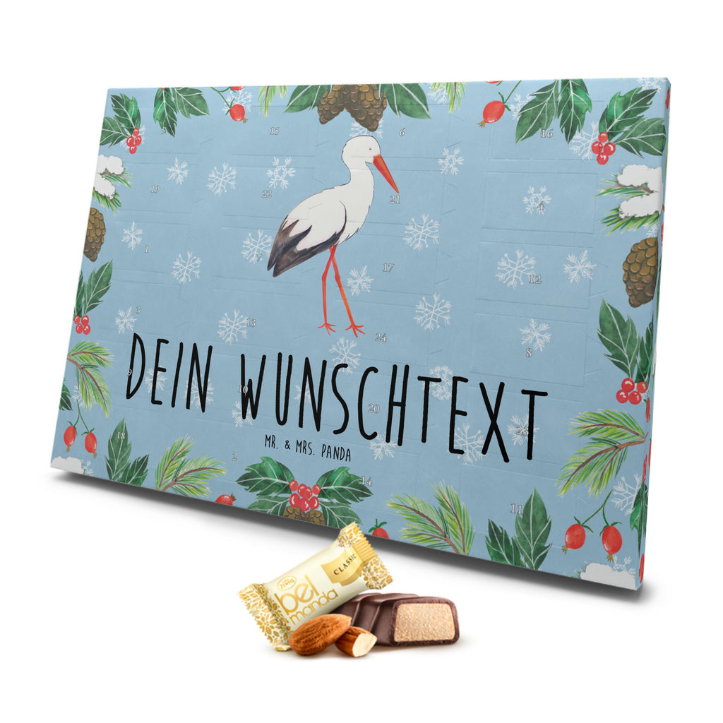 Personalisierter Marzipan Adventskalender Storch Personalisierter Marzipan Adventskalender, Tiermotive, Gute Laune, lustige Sprüche, Tiere, Storch, Störche, Schwangerschaft, Geburt, Mutter, Mütter, Mutter werden, Schwanger, Babybauch, Baby