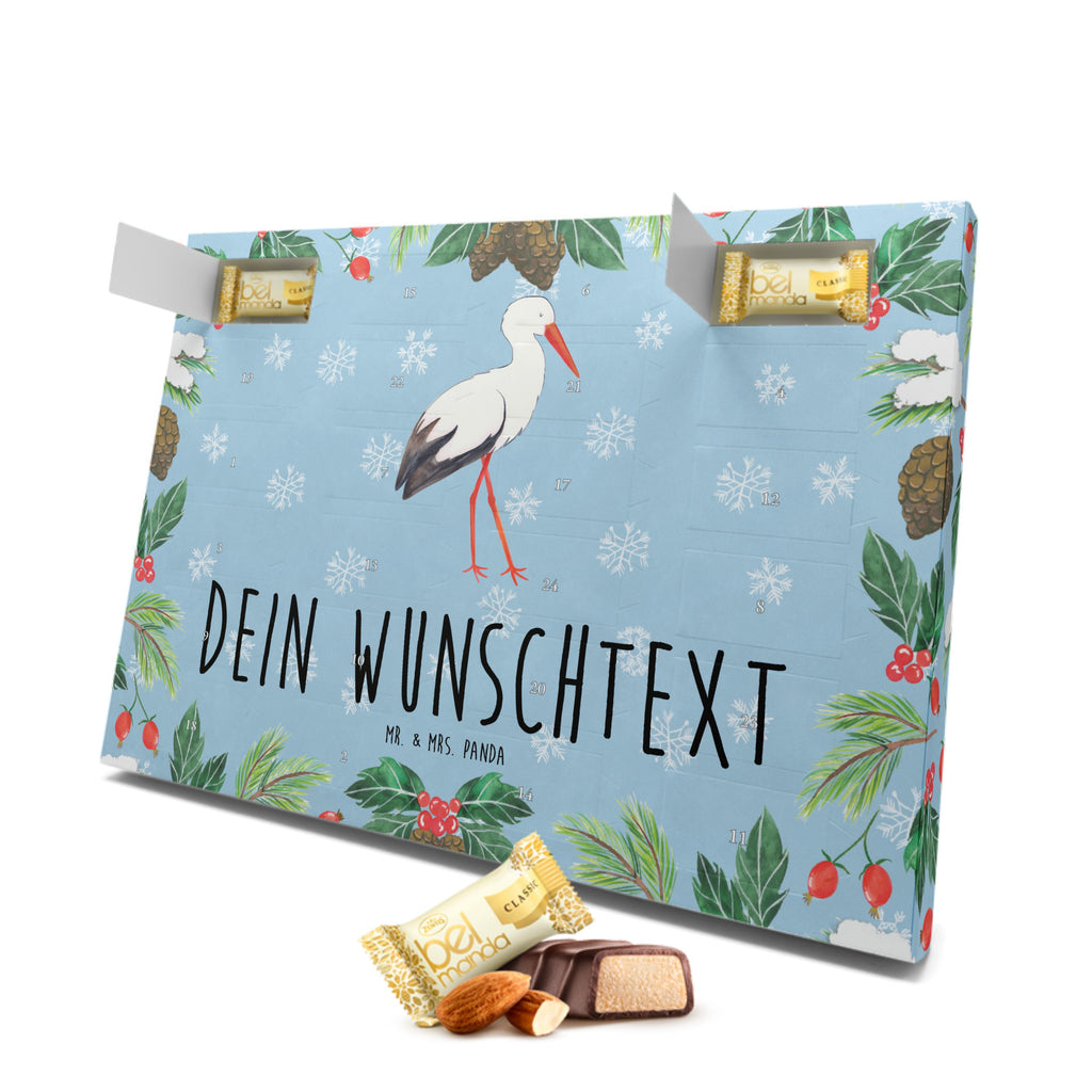 Personalisierter Marzipan Adventskalender Storch Personalisierter Marzipan Adventskalender, Tiermotive, Gute Laune, lustige Sprüche, Tiere, Storch, Störche, Schwangerschaft, Geburt, Mutter, Mütter, Mutter werden, Schwanger, Babybauch, Baby