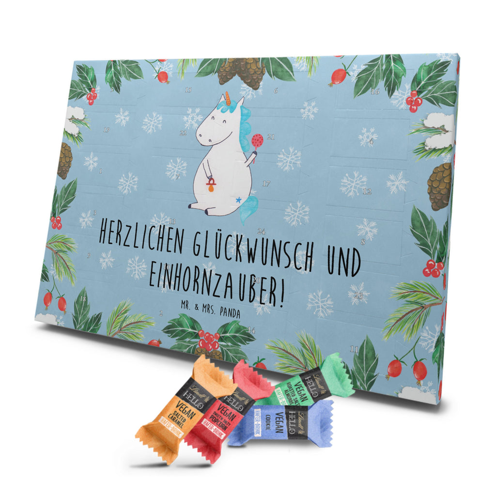 Veganer Adventskalender Einhorn Baby Schokoladen Adventskalender, Einhorn, Einhörner, Einhorn Deko, Pegasus, Unicorn, Mutter, Geburt, Geburtstag, erstes Kind, Baby, Babyglück, Nachwuchs, Eltern, Party, Kind, Schnuller