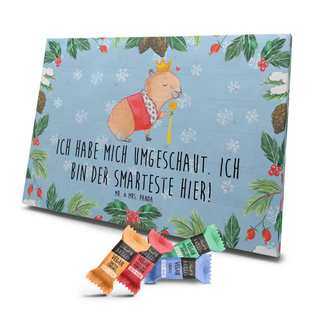 Veganer Adventskalender Capybara König Schokoladen Adventskalender, Tiermotive, Gute Laune, lustige Sprüche, Tiere, Capybara, König