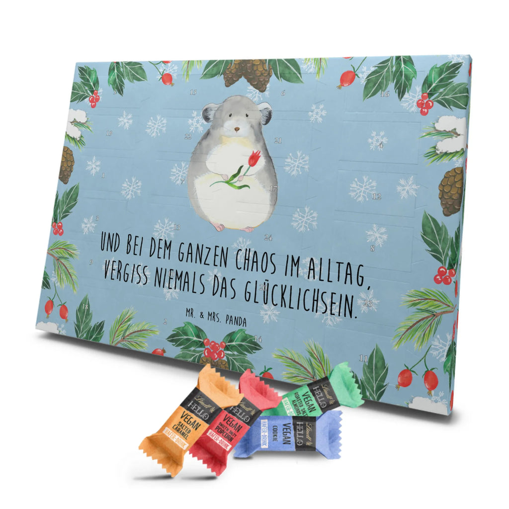 Veganer Adventskalender Chinchilla Blume Schokoladen Adventskalender, Tiermotive, Gute Laune, lustige Sprüche, Tiere, Chinchilla, Chinchillas, Liebeskummer, Kummer, Depressionen, traurig sein, Chaos, Glücklichsein, Büro, Büroalltag