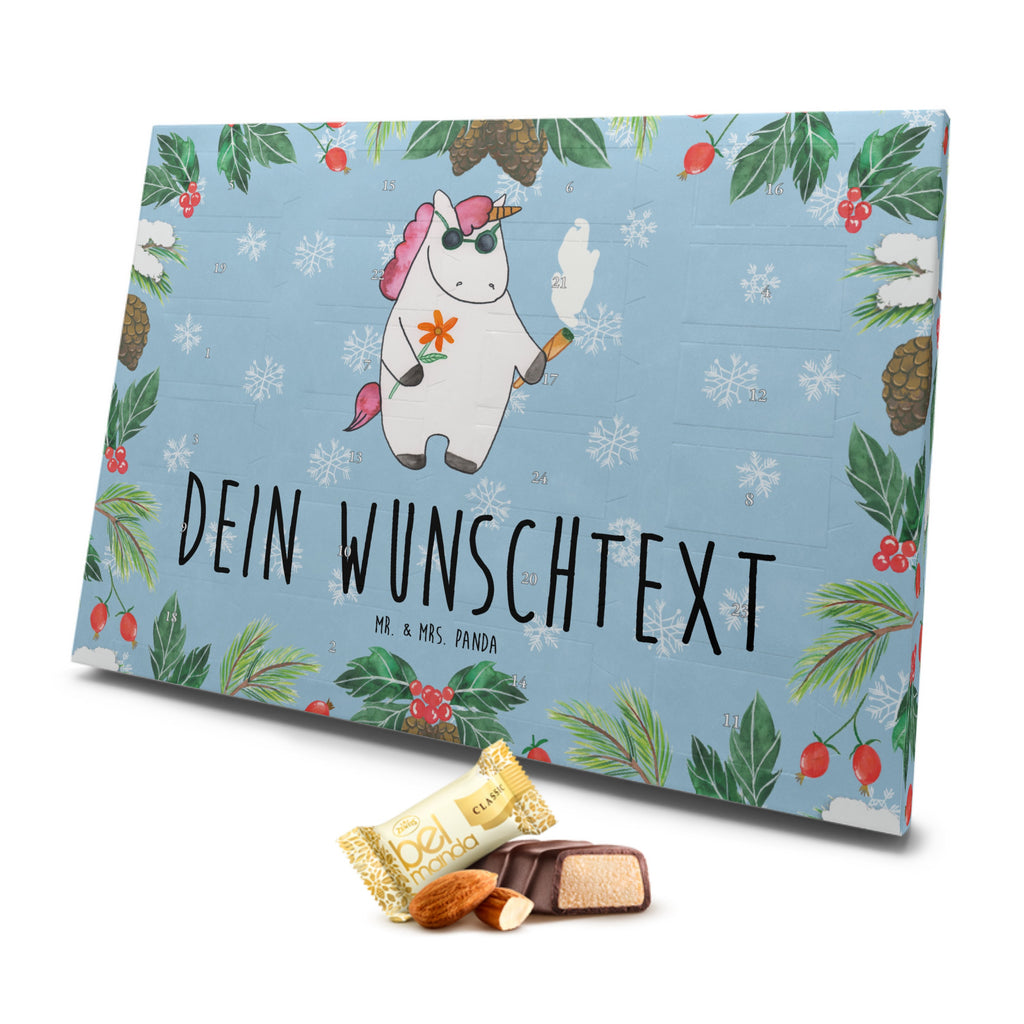 Personalisierter Marzipan Adventskalender Einhorn Woodstock Personalisierter Marzipan Adventskalender, Einhorn, Einhörner, Einhorn Deko, Pegasus, Unicorn, Kiffen, Joint, Zigarette, Alkohol, Party, Spaß. lustig, witzig, Woodstock