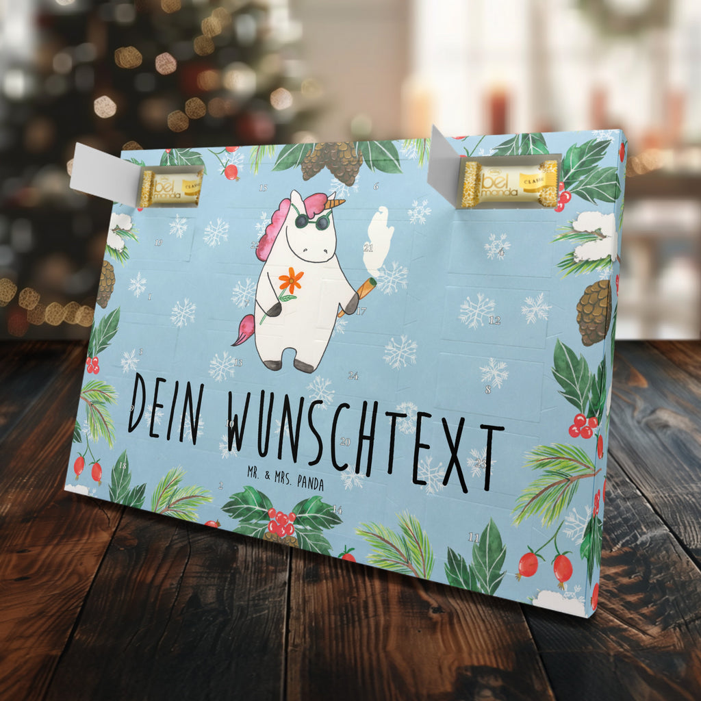 Personalisierter Marzipan Adventskalender Einhorn Woodstock Personalisierter Marzipan Adventskalender, Einhorn, Einhörner, Einhorn Deko, Pegasus, Unicorn, Kiffen, Joint, Zigarette, Alkohol, Party, Spaß. lustig, witzig, Woodstock