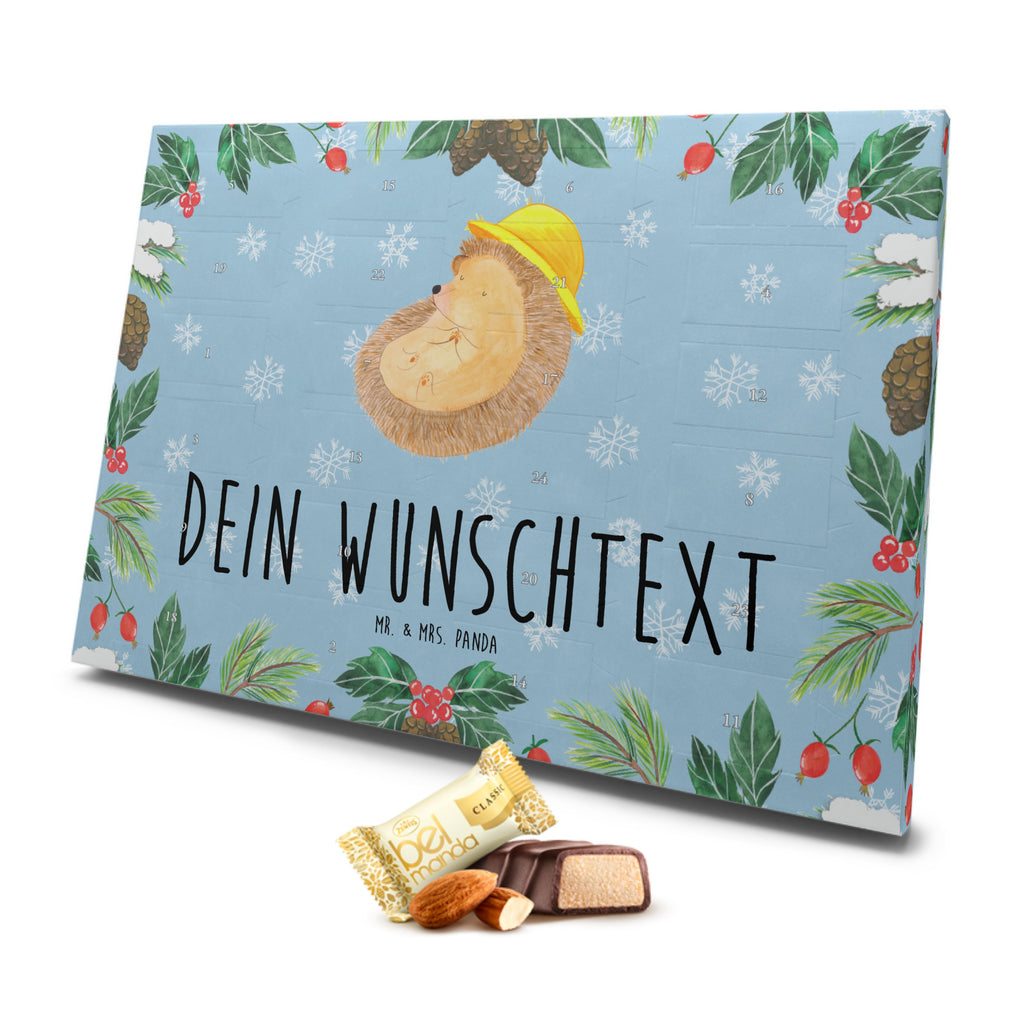 Personalisierter Marzipan Adventskalender Igel Beten Personalisierter Marzipan Adventskalender, Tiermotive, Gute Laune, lustige Sprüche, Tiere, Igel, Igel mit Hut, Sonnenhut, Gott, Amen, beten, Leben, Dankbarkeit, Dankbar sein, dankbar, genießen