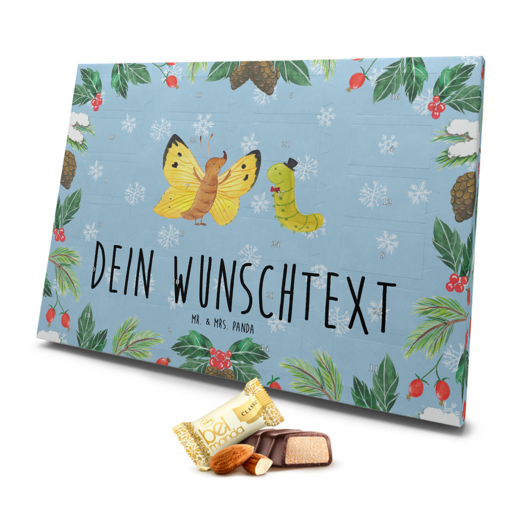 Personalisierter Marzipan Adventskalender Raupe Schmetterling Personalisierter Marzipan Adventskalender, Tiermotive, Gute Laune, lustige Sprüche, Tiere, Raupe, Schmetterling, Zitronenfalter, Entwicklung, Erwachsen werden, Kokon, Hut, Hütchen, Schönheit, Aufwachsen