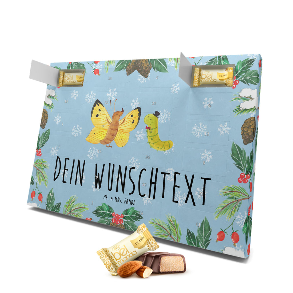 Personalisierter Marzipan Adventskalender Raupe Schmetterling Personalisierter Marzipan Adventskalender, Tiermotive, Gute Laune, lustige Sprüche, Tiere, Raupe, Schmetterling, Zitronenfalter, Entwicklung, Erwachsen werden, Kokon, Hut, Hütchen, Schönheit, Aufwachsen