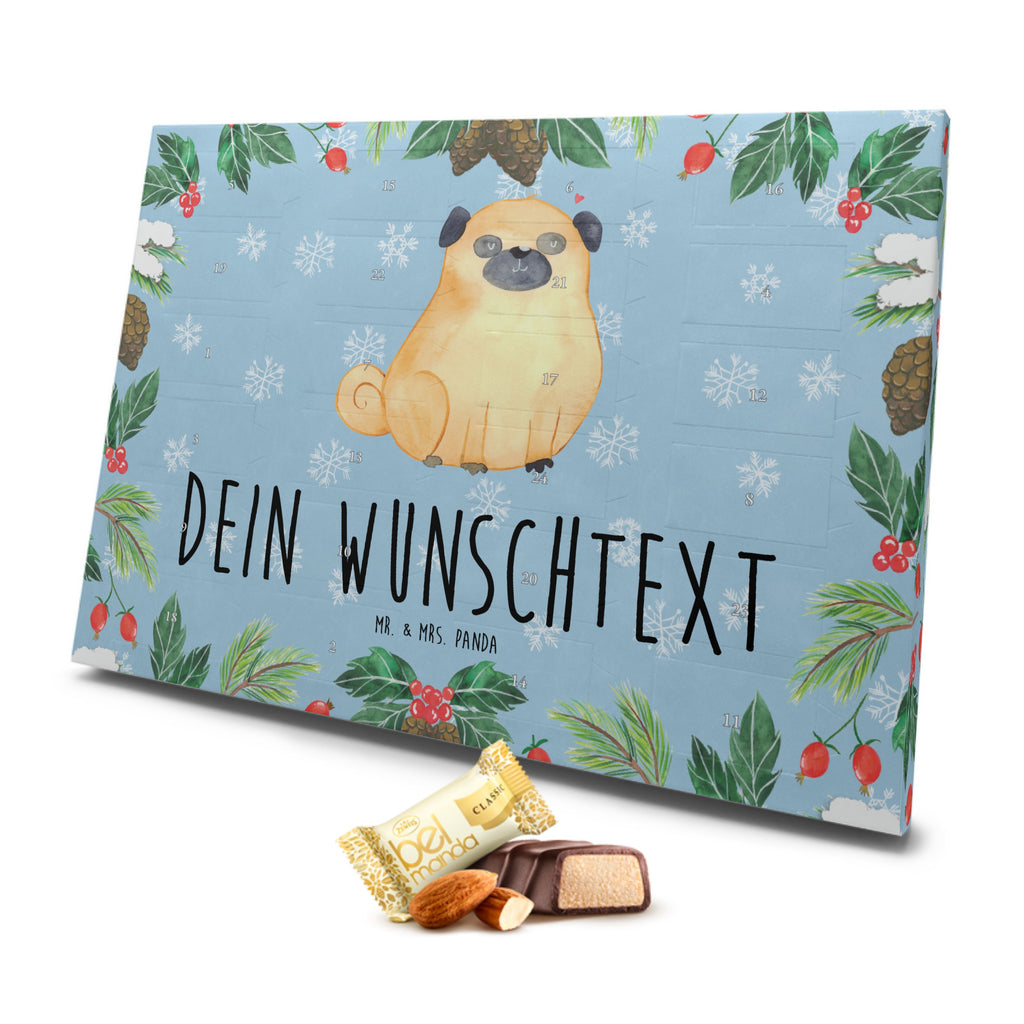 Personalisierter Marzipan Adventskalender Mops Personalisierter Marzipan Adventskalender, Hund, Hundemotiv, Haustier, Hunderasse, Tierliebhaber, Hundebesitzer, Sprüche, Mops, Liebe, Hundeliebe