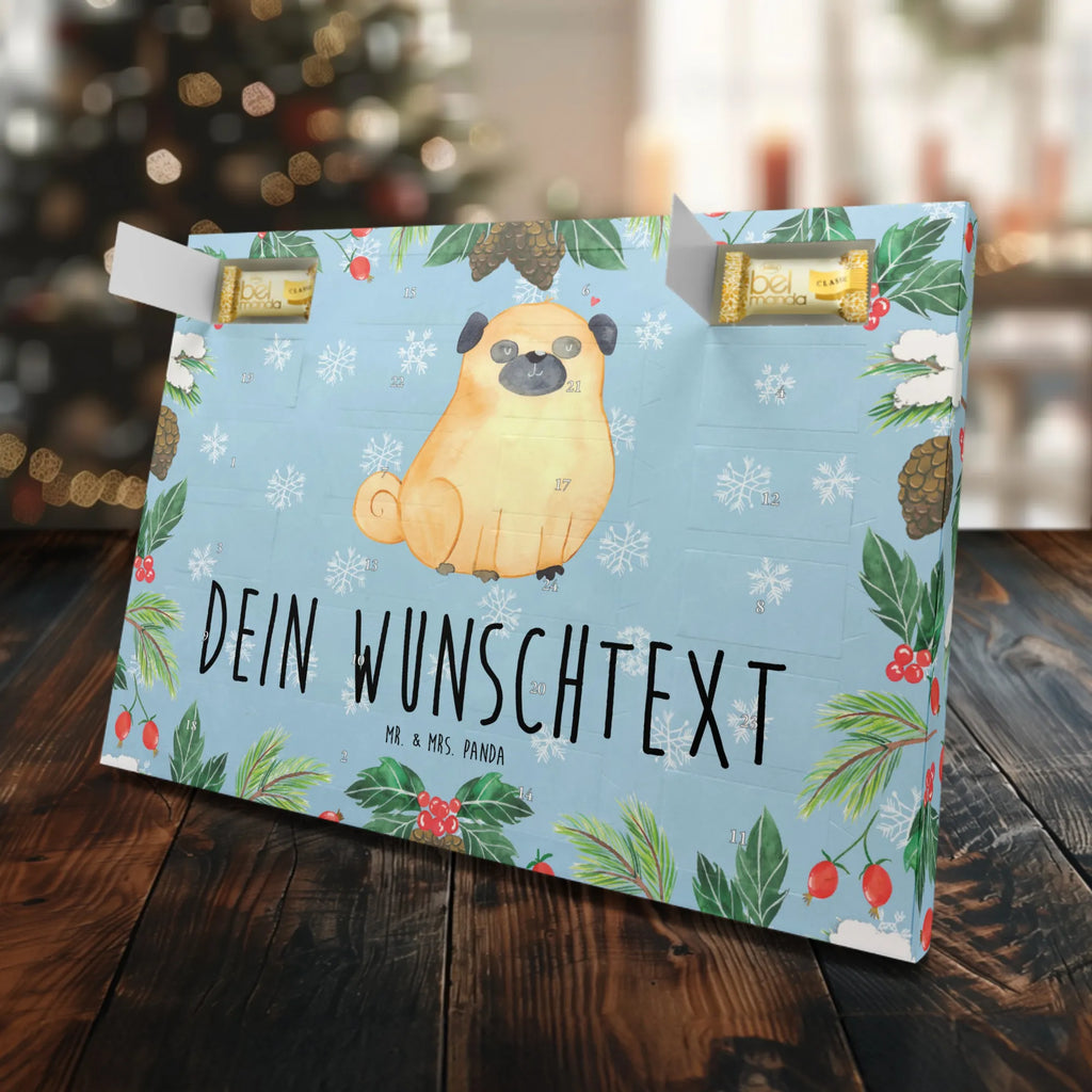 Personalisierter Marzipan Adventskalender Mops Personalisierter Marzipan Adventskalender, Hund, Hundemotiv, Haustier, Hunderasse, Tierliebhaber, Hundebesitzer, Sprüche, Mops, Liebe, Hundeliebe