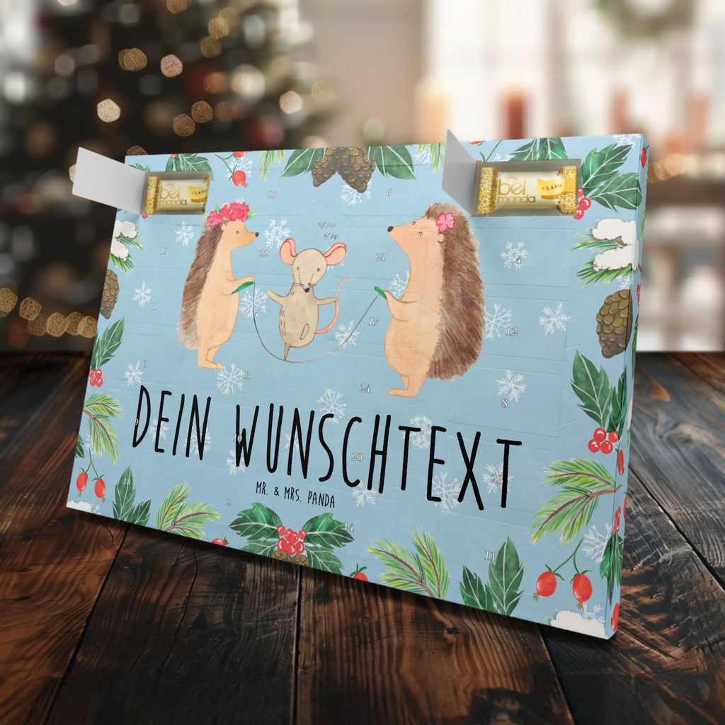 Personalisierter Marzipan Adventskalender Igel Seilhüpfen Personalisierter Marzipan Adventskalender, Tiermotive, Gute Laune, lustige Sprüche, Tiere, Igel, Maus, Seilspringen, Seilhüpfen, Kinder, Kindergarten