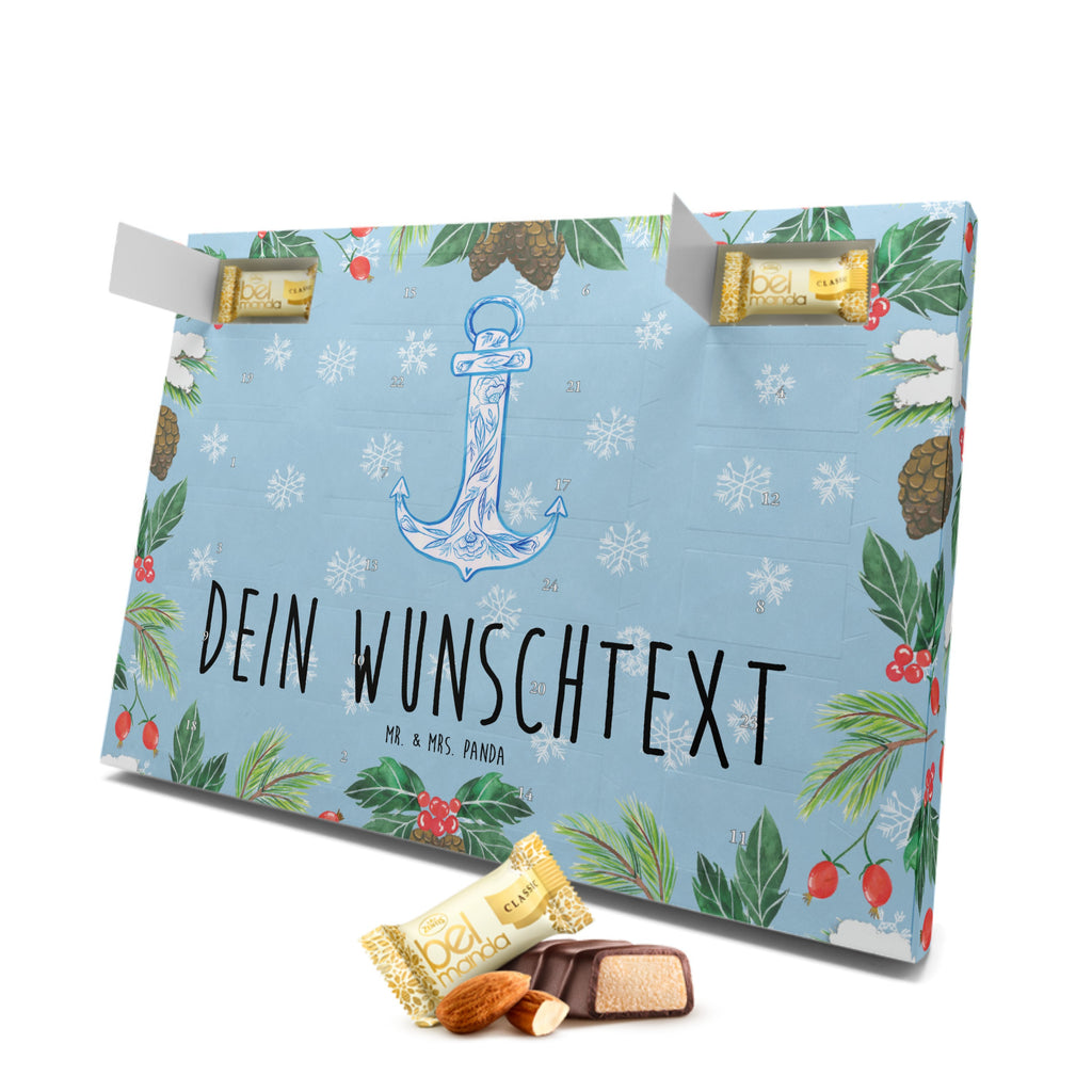 Personalisierter Marzipan Adventskalender Anker Blau Personalisierter Marzipan Adventskalender, Tiermotive, Gute Laune, lustige Sprüche, Tiere