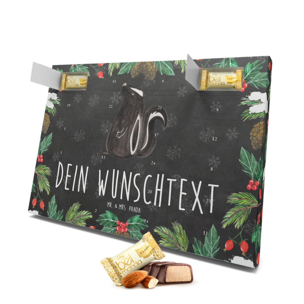 Personalisierter Marzipan Adventskalender Stinktier Sitzen Personalisierter Marzipan Adventskalender, Stinktier, Skunk, Wildtier, Raubtier, Stinker, Stinki, Spruch, Büro, Recht, Besserwisser