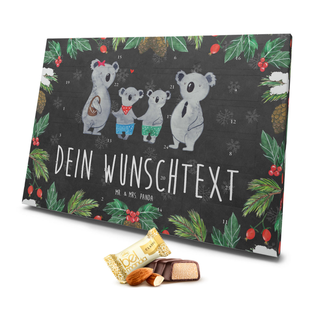 Personalisierter Marzipan Adventskalender Koala Familie zwei Personalisierter Marzipan Adventskalender, Familie, Vatertag, Muttertag, Bruder, Schwester, Mama, Papa, Oma, Opa, Koala, Koalabär, beste Familie, Familienzeit, Familienleben, Koalafamilie, Lieblingsfamilie