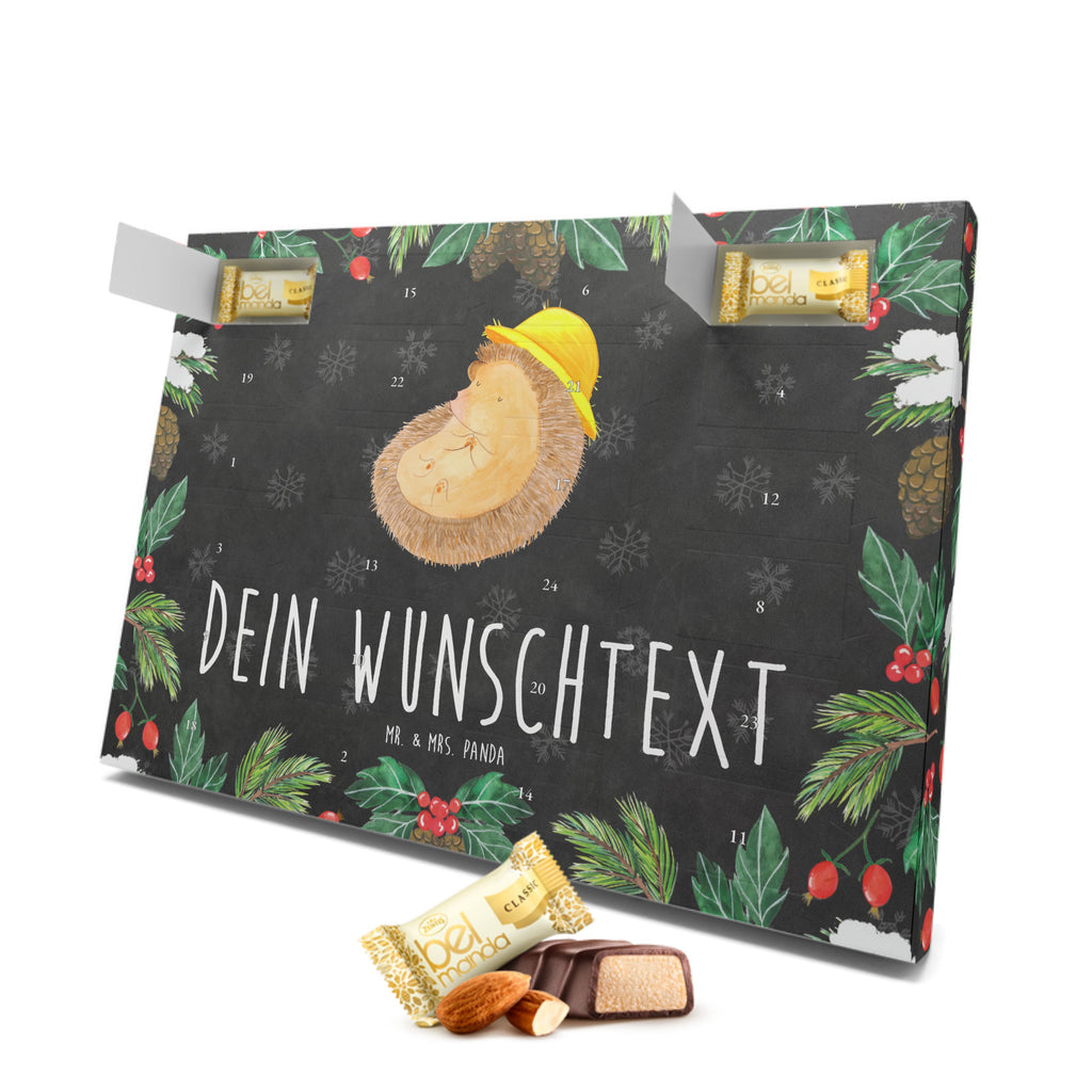 Personalisierter Marzipan Adventskalender Igel Beten Personalisierter Marzipan Adventskalender, Tiermotive, Gute Laune, lustige Sprüche, Tiere, Igel, Igel mit Hut, Sonnenhut, Gott, Amen, beten, Leben, Dankbarkeit, Dankbar sein, dankbar, genießen