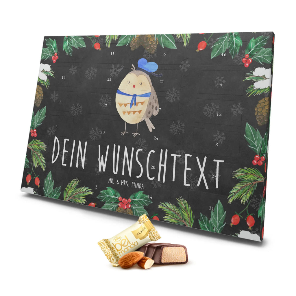 Personalisierter Marzipan Adventskalender Eule Matrose Personalisierter Marzipan Adventskalender, Eule, Eule Spruch, Eule Deko, Owl, Wortspiel lustig, Matrose, Freundin, Ehe, Seefahrer, Heimathafen, Hochzeitstag Geschenk