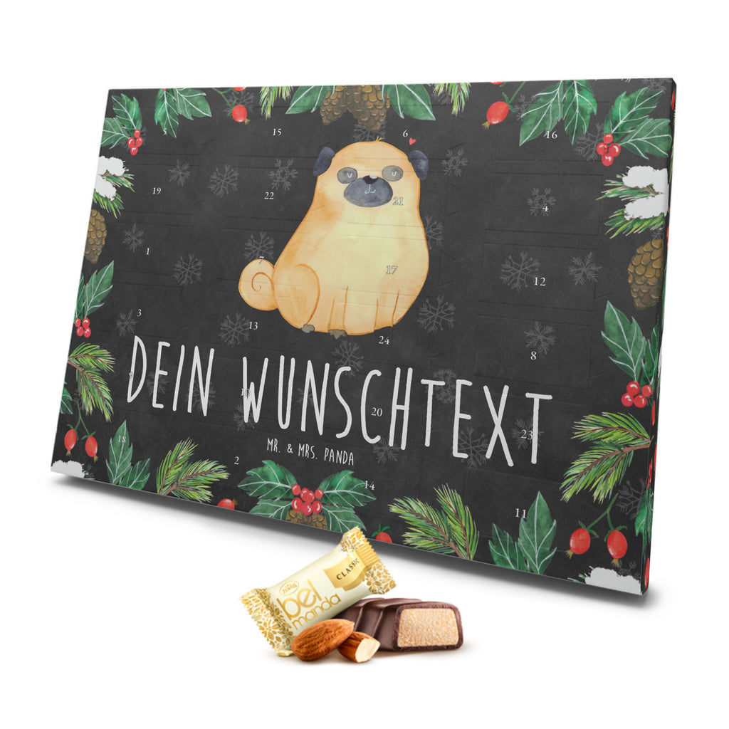 Personalisierter Marzipan Adventskalender Mops Personalisierter Marzipan Adventskalender, Hund, Hundemotiv, Haustier, Hunderasse, Tierliebhaber, Hundebesitzer, Sprüche, Mops, Liebe, Hundeliebe