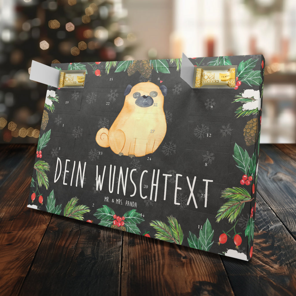 Personalisierter Marzipan Adventskalender Mops Personalisierter Marzipan Adventskalender, Hund, Hundemotiv, Haustier, Hunderasse, Tierliebhaber, Hundebesitzer, Sprüche, Mops, Liebe, Hundeliebe