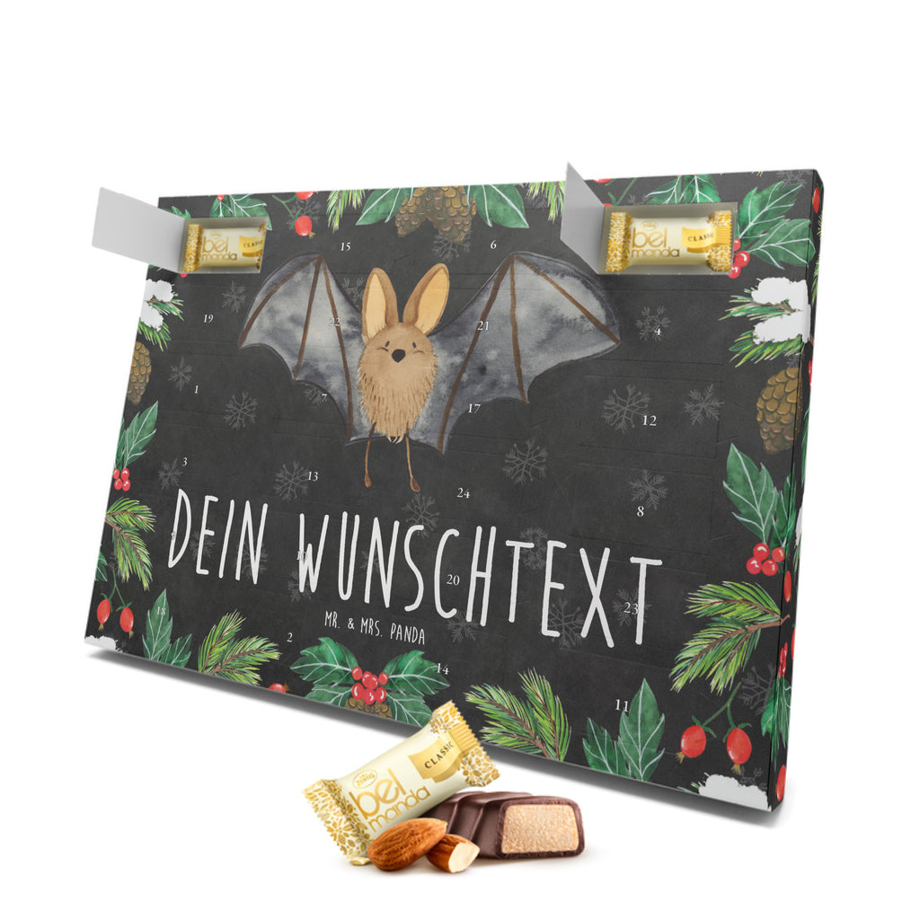 Personalisierter Marzipan Adventskalender Fledermaus Flügel Personalisierter Marzipan Adventskalender, Tiermotive, Gute Laune, lustige Sprüche, Tiere