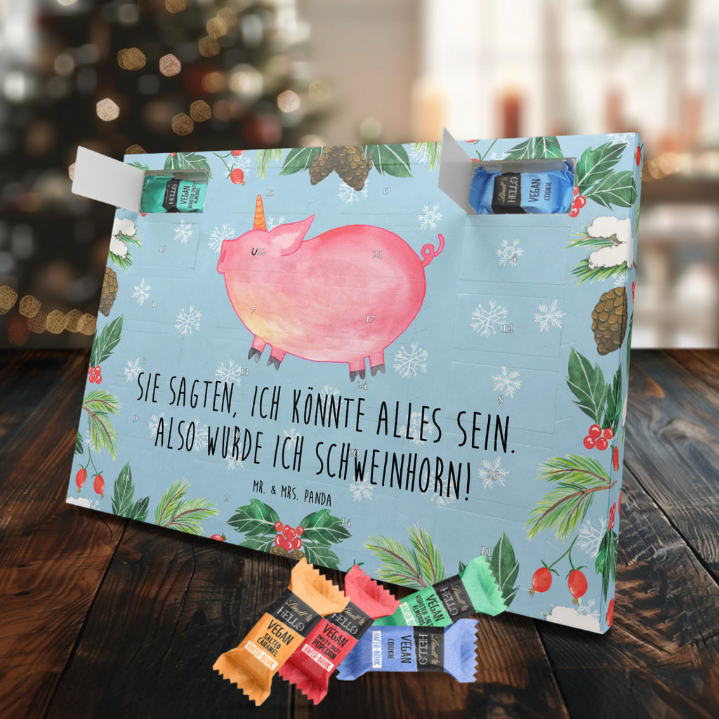 Veganer Adventskalender Einhorn Schwein Schokoladen Adventskalender, Einhorn, Einhörner, Einhorn Deko, Pegasus, Unicorn, Party, Spaß, Schwein, Schweinhorn, Bauer, witzig. lustig, Spruch, geschenk, Pig, Piggy, funny, english, englisch