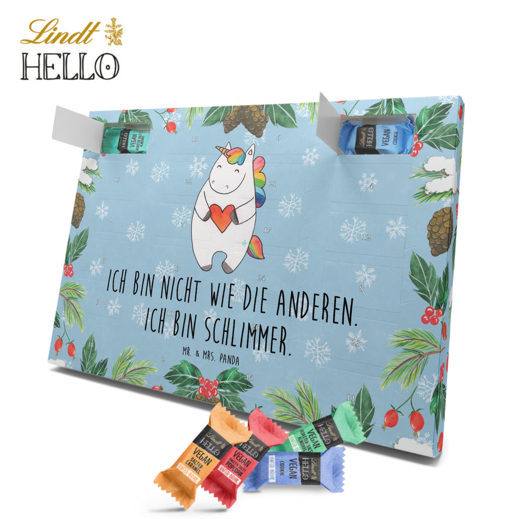 Veganer Adventskalender Einhorn Herz Schokoladen Adventskalender, Einhorn, Einhörner, Einhorn Deko, Pegasus, Unicorn, Herz, schlimm, böse, witzig, lustig, Freundin, anders, bunt