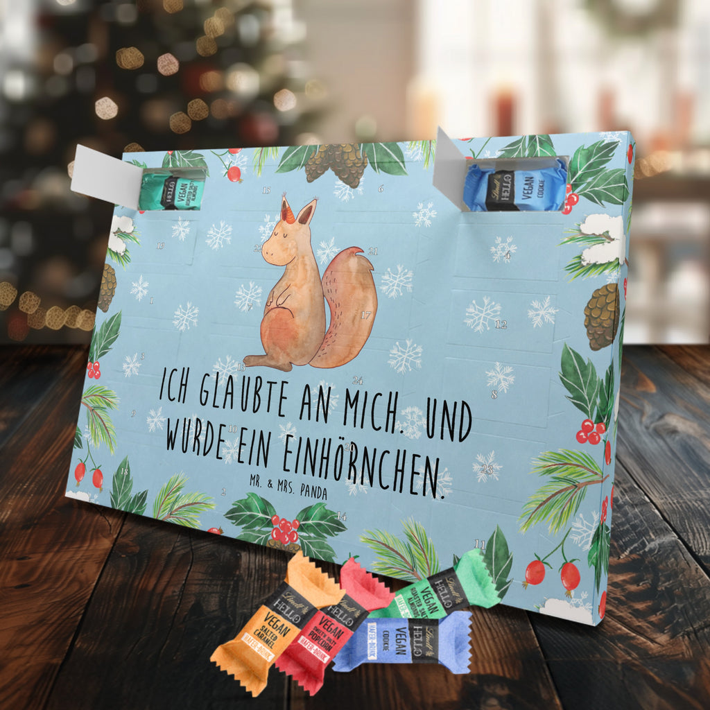 Veganer Adventskalender Einhorn Glauben Schokoladen Adventskalender, Einhorn, Einhörner, Einhorn Deko, Pegasus, Unicorn, Einhörnchen, Eichhörnchen, Eichhorn