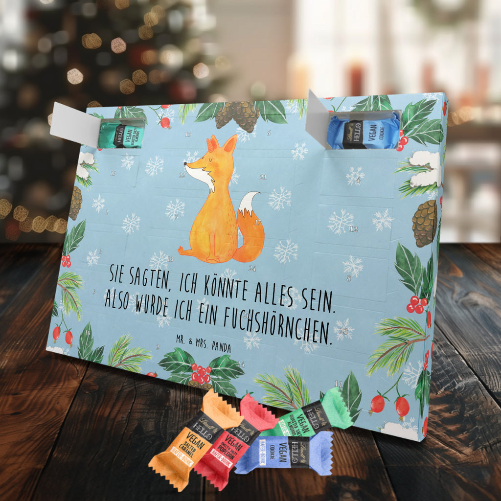 Veganer Adventskalender Einhorn Fuchs Schokoladen Adventskalender, Einhorn, Einhörner, Einhorn Deko, Pegasus, Unicorn, Fuchs, Unicorns, Fuchshörnchen, Fuchshorn, Foxycorn, Füchse