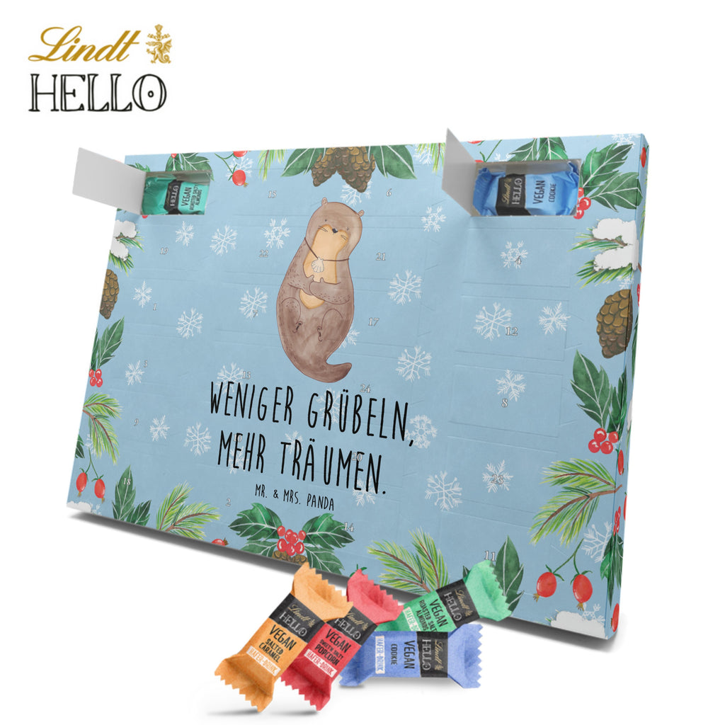 Veganer Adventskalender Otter Muschel Schokoladen Adventskalender, Otter, Fischotter, Seeotter, Otterliebe, grübeln, träumen, Motivation, Tagträumen, Büro